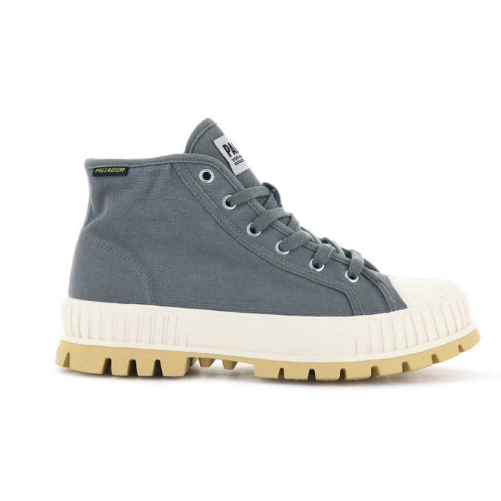 Baskets Palladium Pallashock Mid OG High Tops Femme Bleu | FR POQ372E